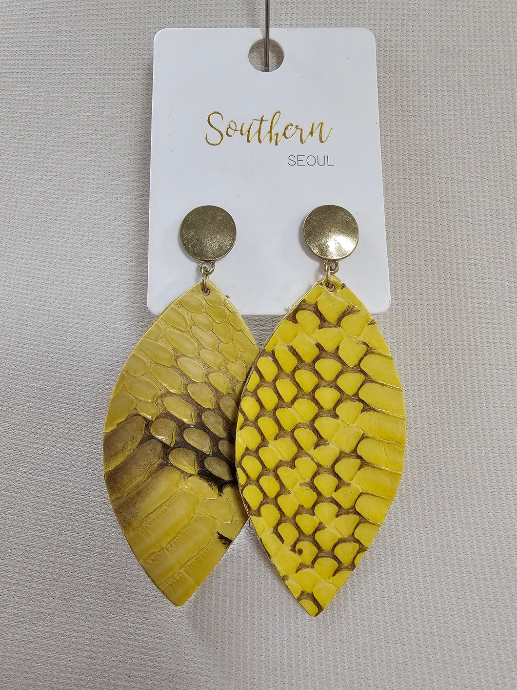 Yellow Snake Statement Earrings