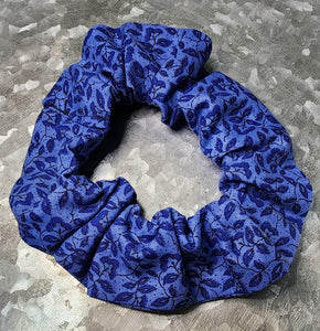 D's Blue Leaf Scrunchie