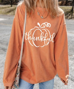 "Thankful" Corduroy Crewneck