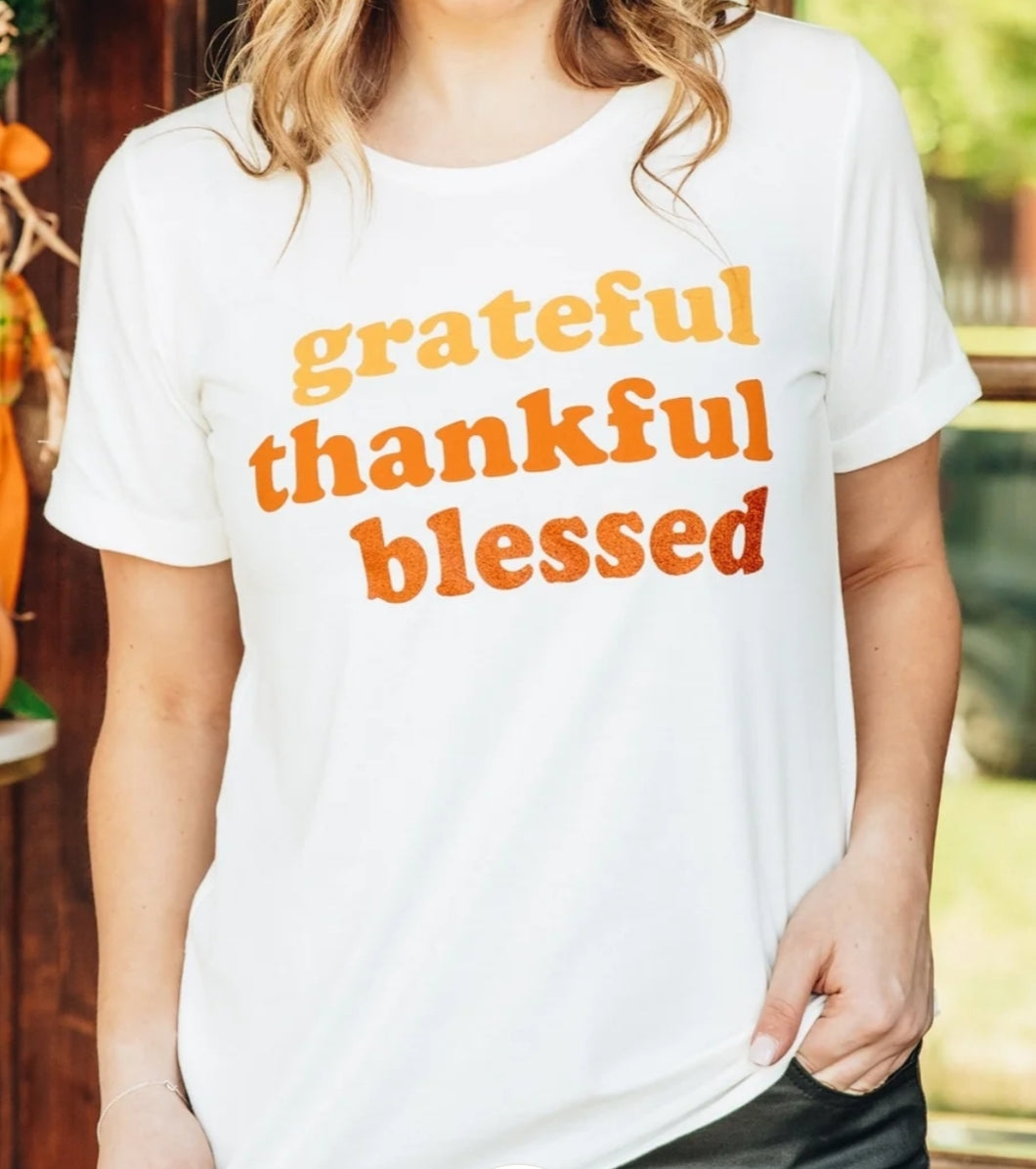 Grateful Thankful Blessed Tee