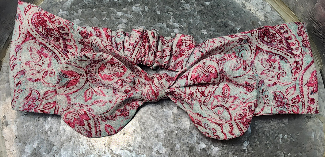 D's Pink Paisley Bow Headband