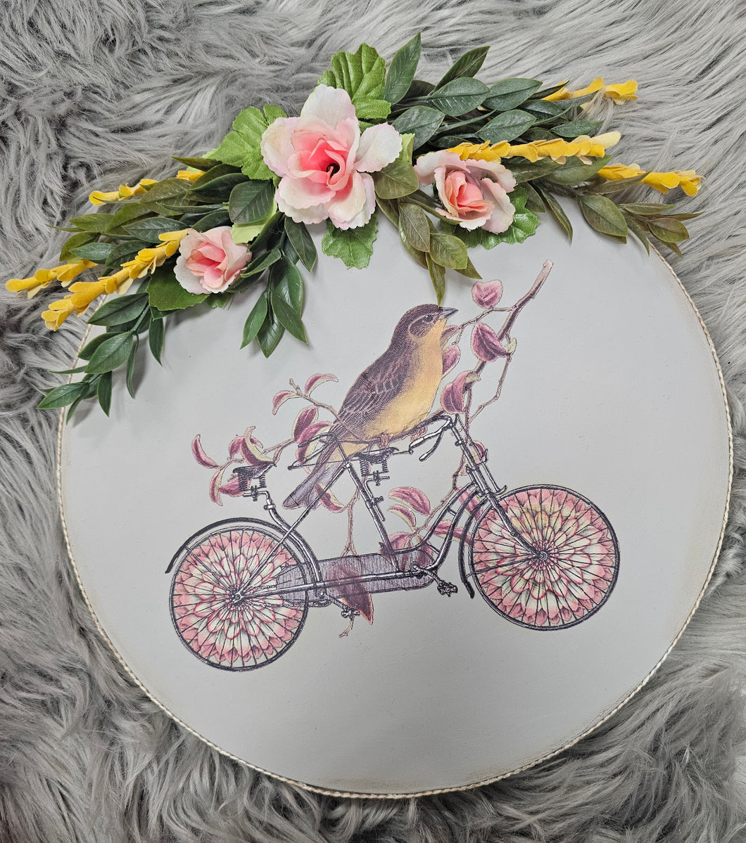 Grannie's Bird On Bike Decor