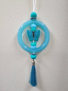 Lenzy's Aqua Butterfly Car Charm