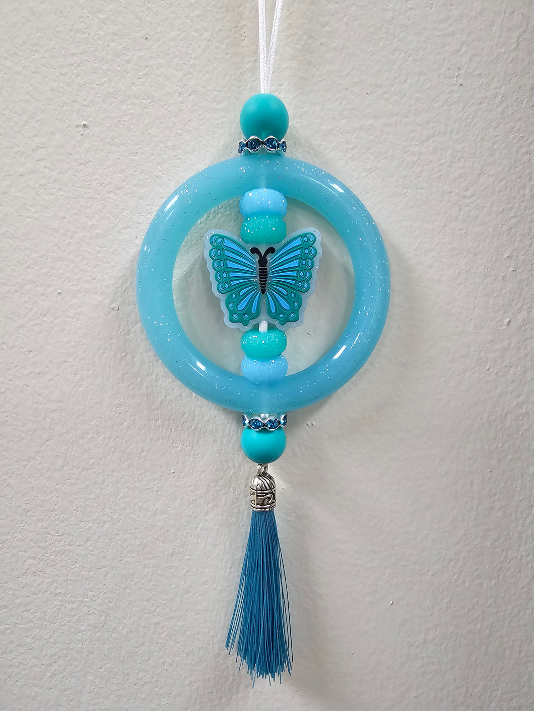 Lenzy's Aqua Butterfly Car Charm