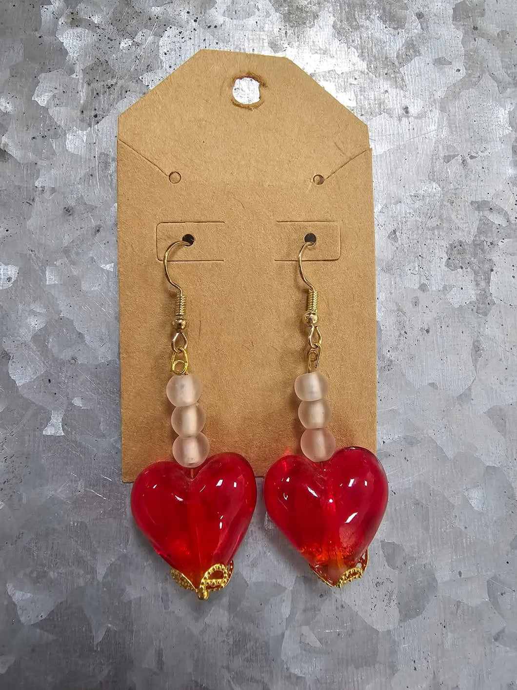 Lyn's Glass Heart Earrings