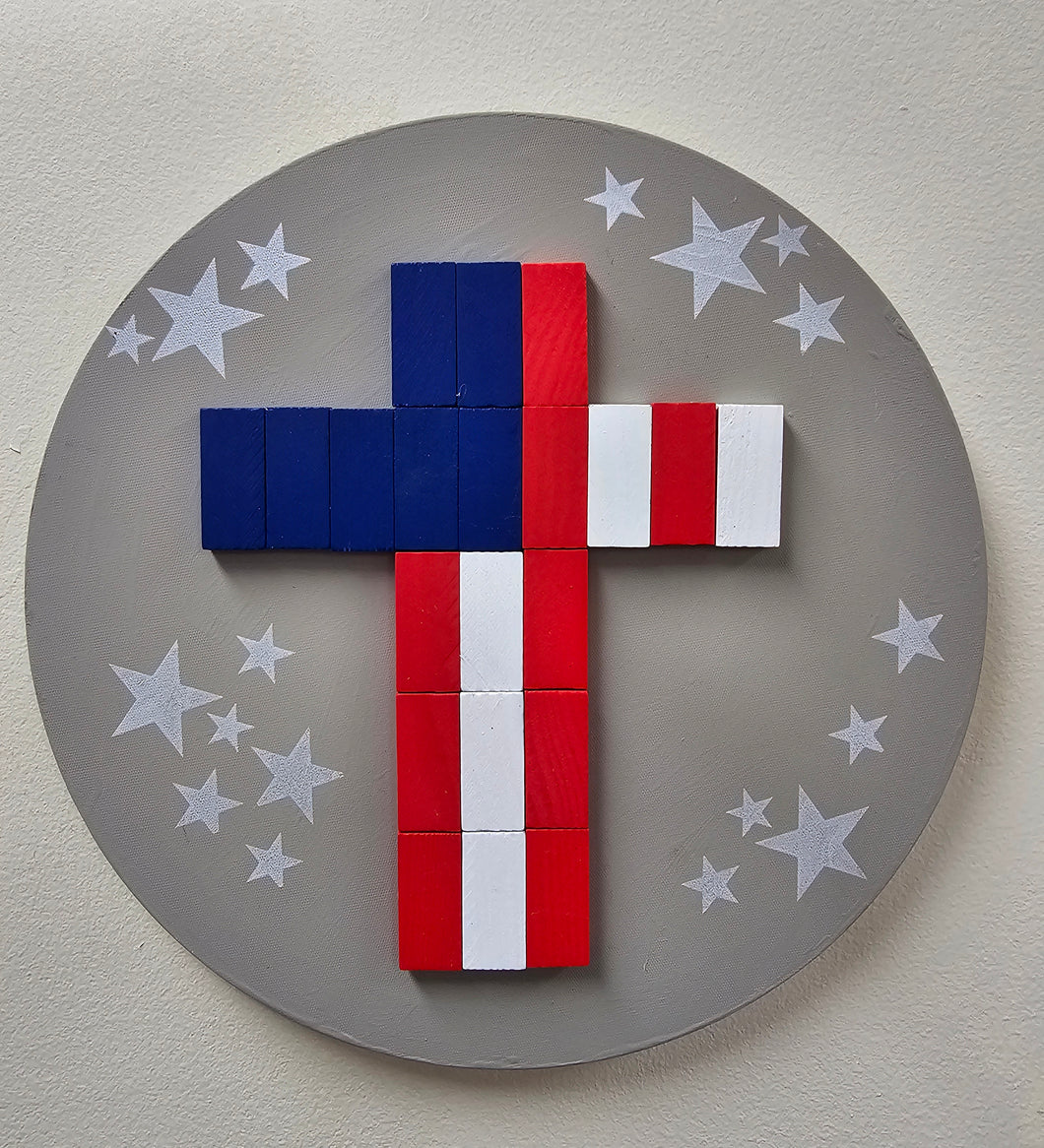 Grannie's Flag Cross Decor